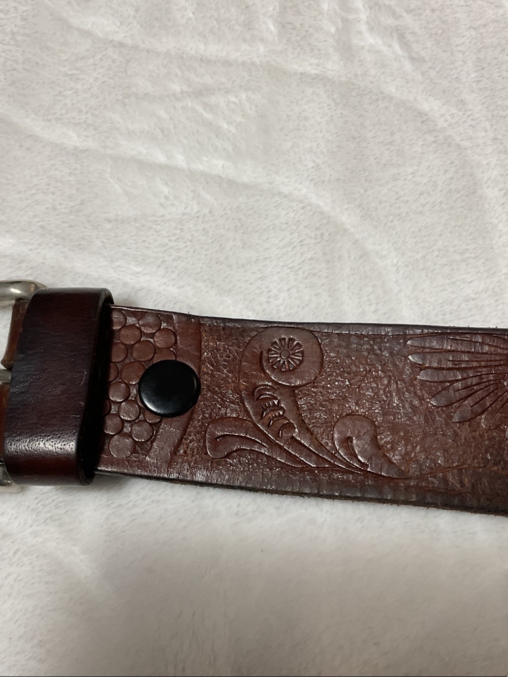 Vintage thick western leather belt - Picture 3 of 9